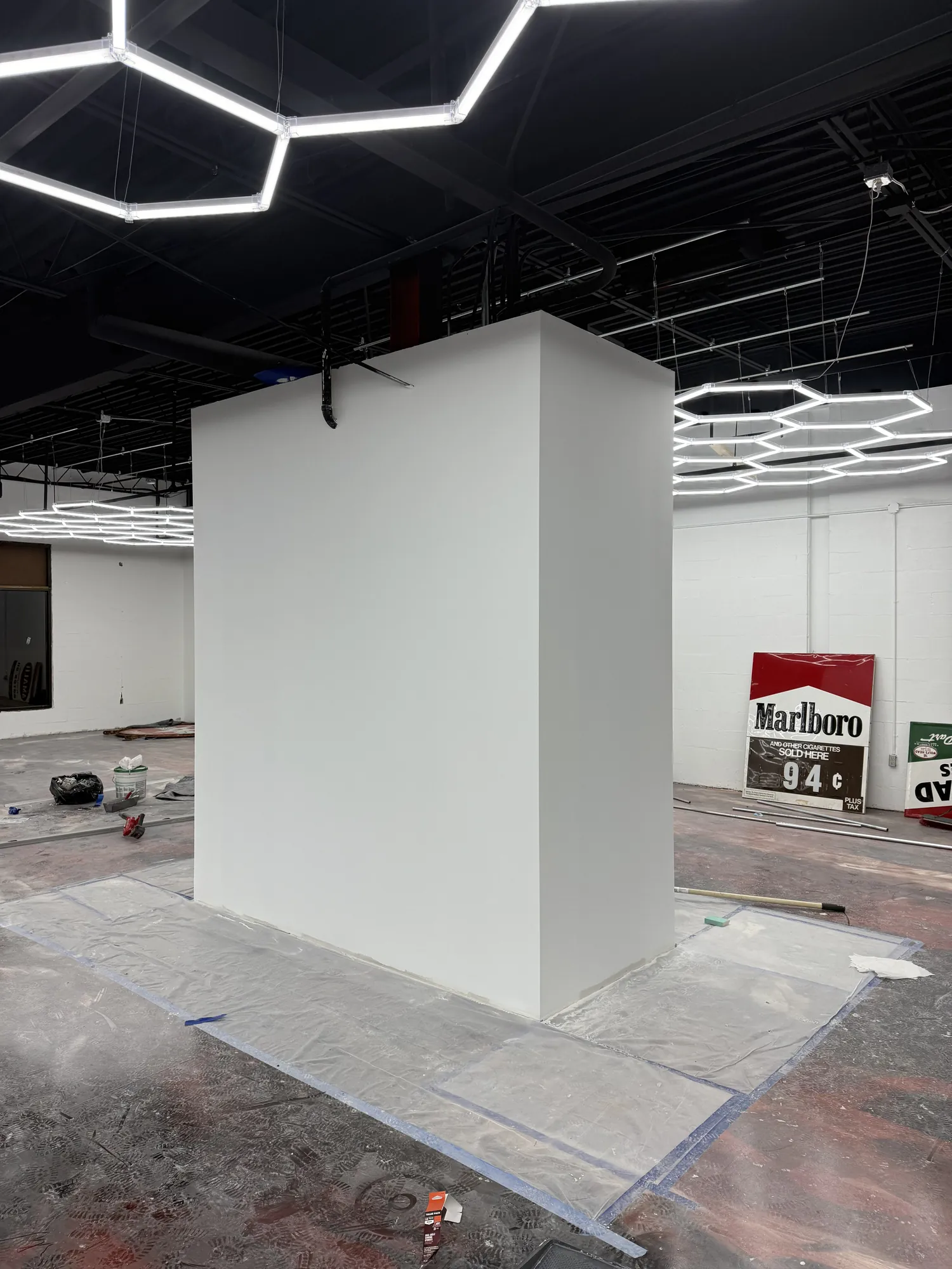 The finished, seamless drywall shell.